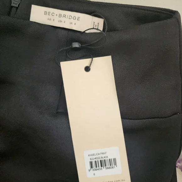 BEC+BRIDGE ANGELICA BODICE WIDE LEG BLACK PANTS HIGH WAIST NWT SIZE 2 - Picture 4 of 16